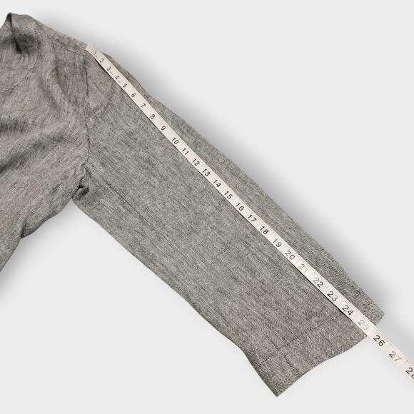 Coldwater Creek Linen Open Draped Asymmetric Jacket Grey Herringbone Sz XL (18) - Picture 9 of 11